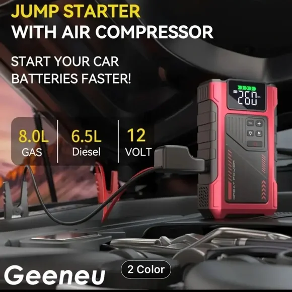 Red Jump Starter and Air Inflator - Picture 3 of 8